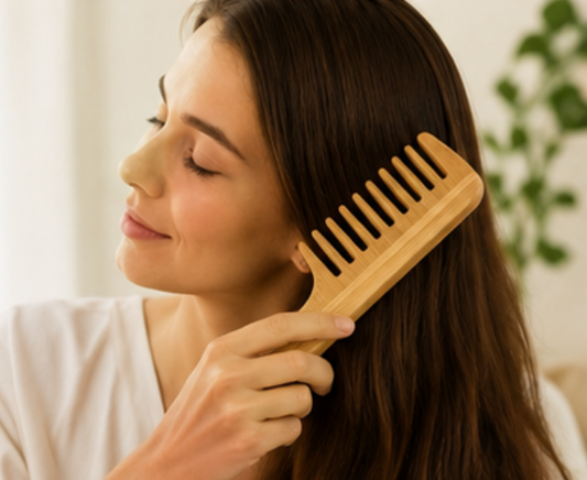 Peine de Bambú de Dientes Anchos | Cuidado Natural