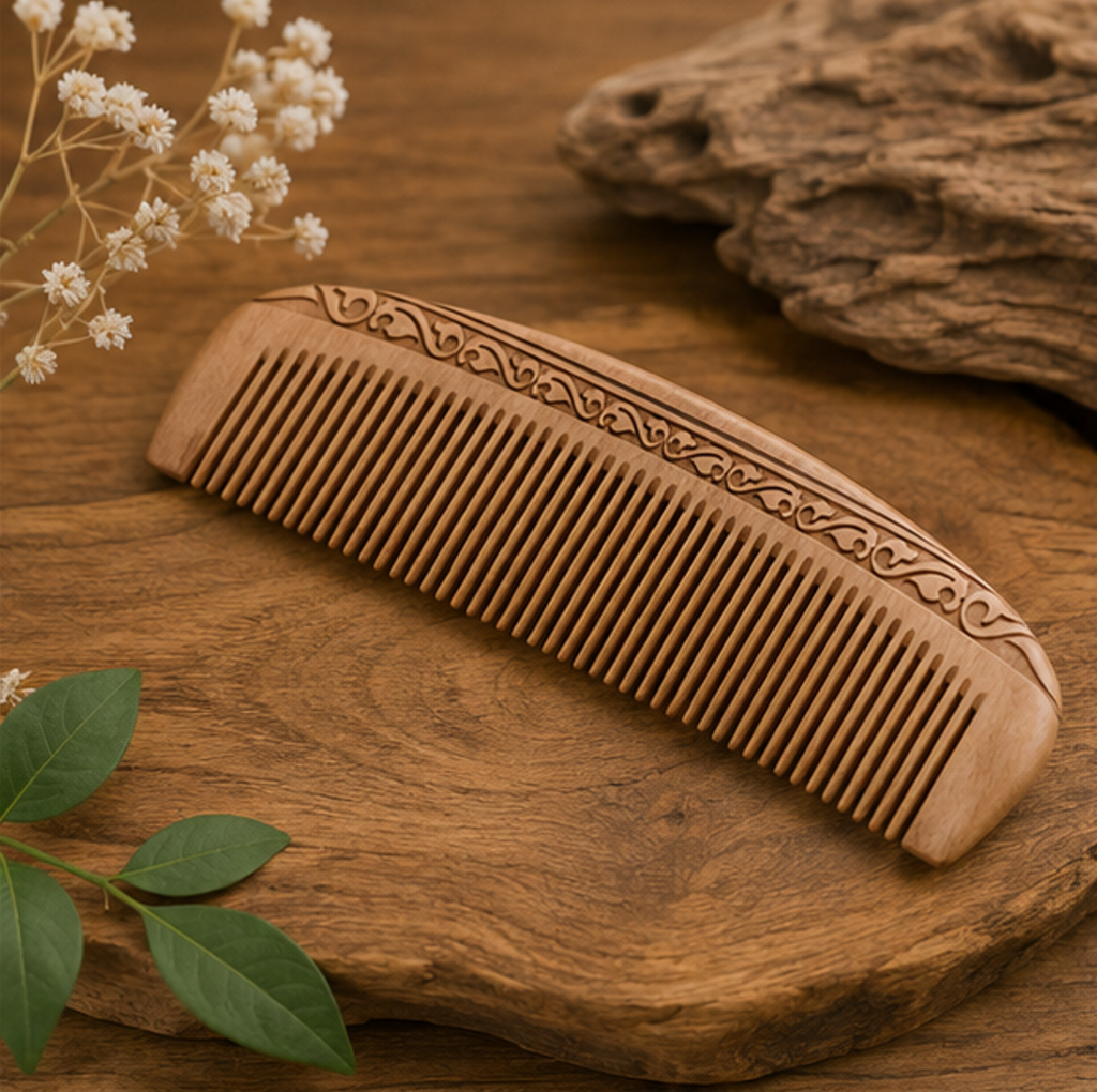 Peine de Madera Tallado a Mano | Cuidado Natural